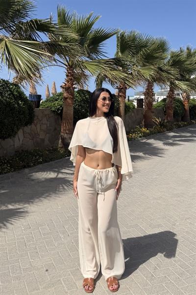 ŞİFON PELERİN BLUZ PANTOLON TAKIM