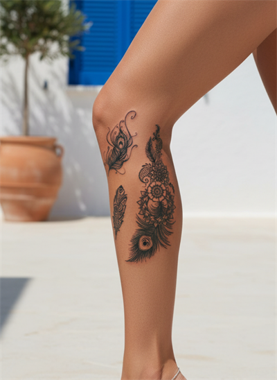  1 Ay Kalıcı Tüy Mandala Çiçek Desenli Geçici Dövme Tattoo - Suya Dayanıklı