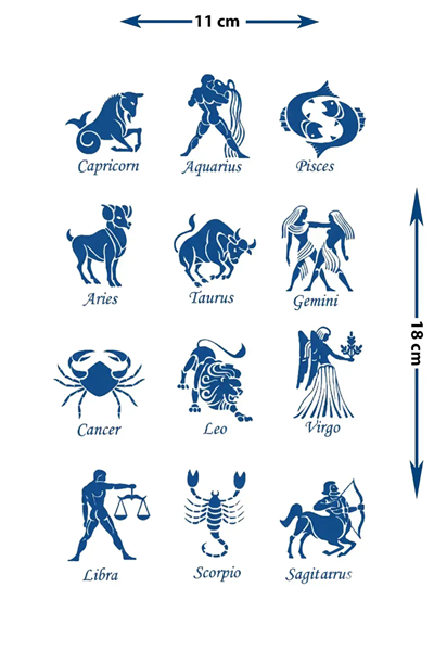 12 Burç Dövmesi – Astroloji ve Zodyak Tasarımı 1 Ay Kalıcı & Yarı Kalıcı Dövme