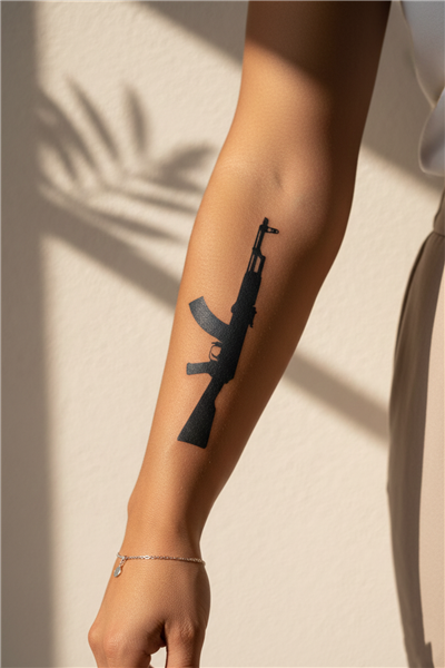 AK-47 Kol Dövmesi Bir Ay Kalıcı