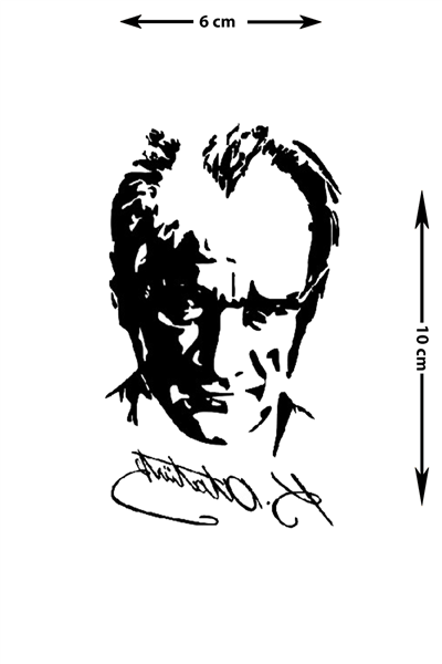 Atatürk ve imza  Geçici Dövme 