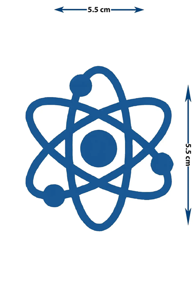 Atom Sembolü Yarı Kalıcı Dövme / 1 Ay Kalıcı - Bilim ve Teknoloji Temalı Minimalist Geçici Dövme