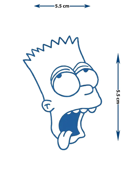 Bart Simpson Karakter Yarı Kalıcı Dövme / 1 Ay Kalıcı - İkonik Çizgi Film Temalı Geçici Dövme