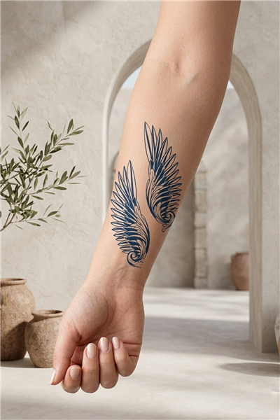 Büyük Boy Sanatsal Floral Bahar Buketi ve Yaprak Detaylı Tattoo - Yarı Kalıcı / 1 Ay Kalıcı