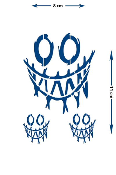 Crazy Smile Grafik Sanat Tasarımlı Minimalist Kol ve Bilek Dövmesi - 1 Ay Kalıcı