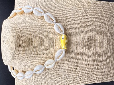 Doğal Deniz Kabuğu Kolye Balık Figürlü Nazar Boncuklu Choker Bohem Kolye