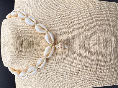 Doğal Deniz Kabuğu Kolye Damla Uçlu Cowrie Shell Choker Bohem Tarzı