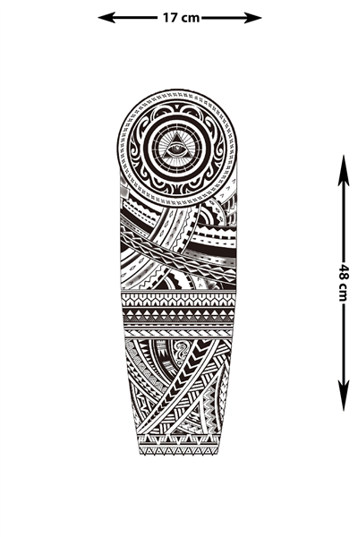 Polinezya Tribal Sleeve Geçici Dövme | All Seeing Eye Illuminati Tasarım