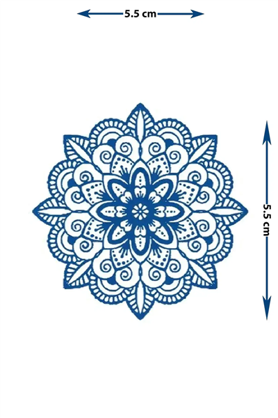 Etnik Mandala Desenli Yarı Kalıcı Dövme / 1 Ay Kalıcı - Spiritüel ve Sanatsal Geçici Dövme