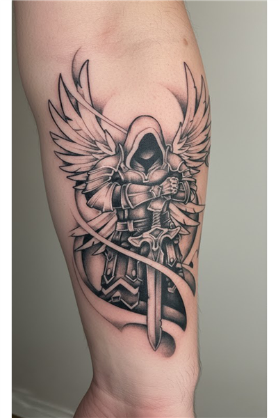 Melek Savaşçı Kılıç Kanat Geçici Tattoo Dövme