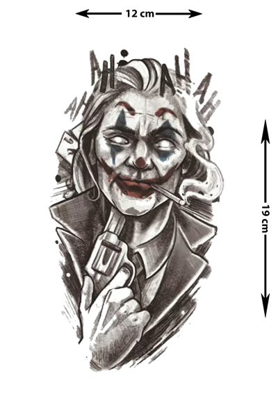 Geçici Dövme | Joker ve Silah Tasarımı – Kaosun, Gücün ve Tehlikenin Simgesi
