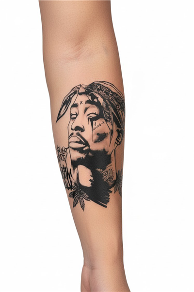 Geçici Dövme | Tupac Shakur Tasarımı – Efsanevi Rapçi ve Aktivistin İfadesi