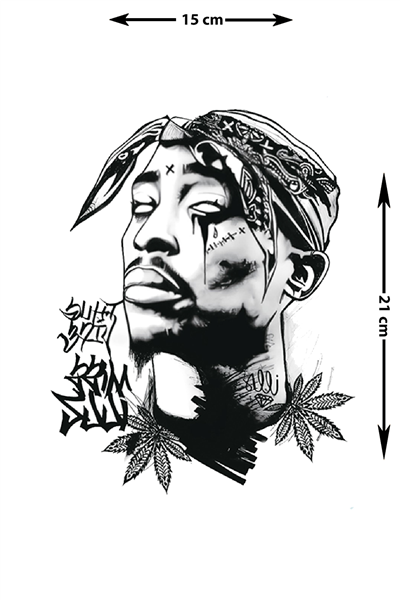 Geçici Dövme | Tupac Shakur Tasarımı – Efsanevi Rapçi ve Aktivistin İfadesi