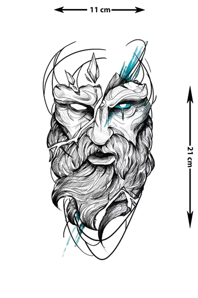 Geçici Dövme | Zeus Tasarımı – Gücün, Yüceliğin ve Fırtınanın Tanrısının Simgesi