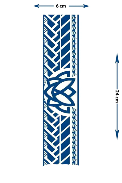 Geometrik Güneş Şerit Yarı Kalıcı Dövme / 1 Ay Kalıcı - Modern Çizgi ve Doğa Desenli Geçici Bacak Dövmesi