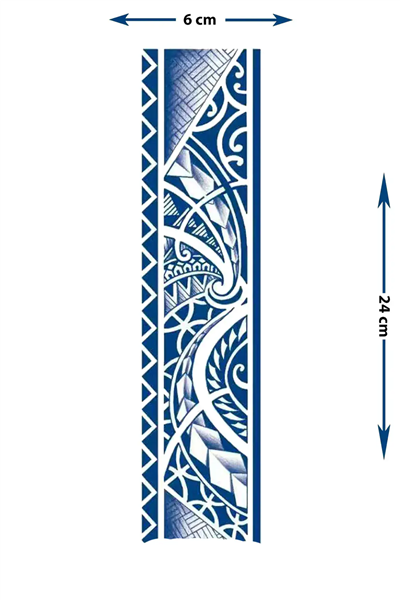 Geometrik Şerit Yarı Kalıcı Dövme / 1 Ay Kalıcı - Minimalist Çizgi ve Tribal Desenli Geçici Bacak Dövmesi