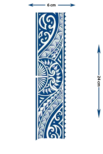 Geometrik Şerit Yarı Kalıcı Dövme / 1 Ay Kalıcı - Minimalist Çizgi ve Tribal Desenli Geçici Kol ve Bacak Dövmesi