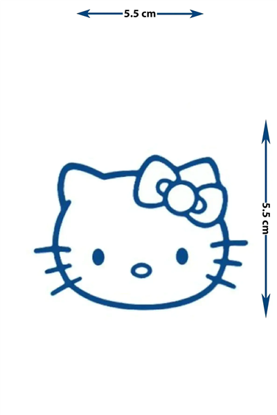 Hello Kitty Karakteri Yarı Kalıcı Dövme / 1 Ay Kalıcı - İkonik ve Sevimli Minimalist Geçici Dövme