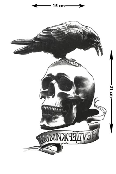karga ve kafatası memento mori dövmesi