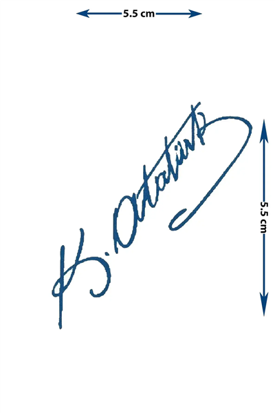 K. Atatürk İmzası Yarı Kalıcı Dövme / 1 Ay Kalıcı - Kemal Atatürk İmzalı Minimalist Geçici Bilek Dövmesi