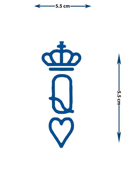 Kupa Kızı Sembolü Yarı Kalıcı Dövme / 1 Ay Kalıcı - Queen of Hearts Temalı Minimalist Geçici Dövme