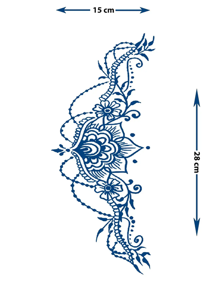 Lotus Çiçeği ve Mandala Motifli Sırt-Göğüs-Karın Dövmesi - 1 Ay Kalıcı