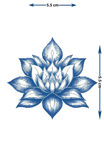 Lotus Çiçeği Yarı Kalıcı Dövme / 1 Ay Kalıcı - Spiritüel ve Modern Geçici Omuz Dövmesi
