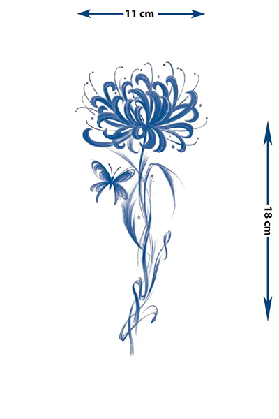 Lotus & Kelebek Yarı Kalıcı Dövme
