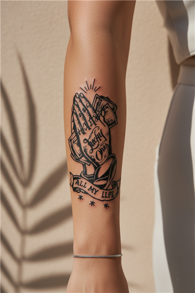 Lucky Ones Dua Eden Eller ve Para Dövme - Yarı Kalıcı / 1 Ay Kalıcı Tattoo