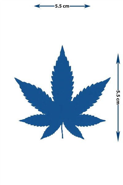 Marihuana Yaprağı Figürlü Yarı Kalıcı Dövme / 1 Ay Kalıcı - Minimalist ve Doğal Temalı Geçici Dövme