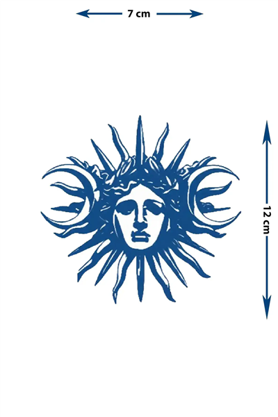 Medusa Başlı Yarı Kalıcı Dövme / 1 Ay Kalıcı - Antik Yunan Mitolojisi Temalı Geçici Dövme