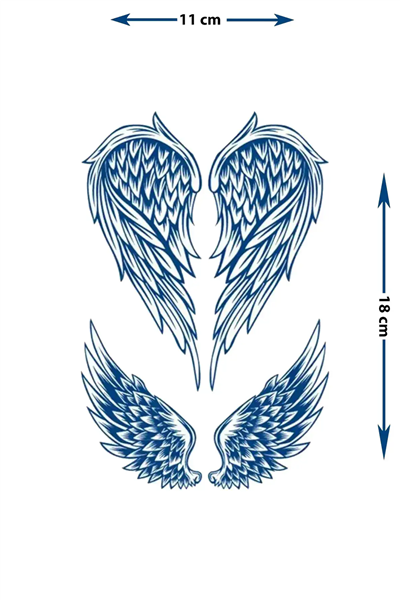 Melek Kanatları Dövme - Yarı Kalıcı / 1 Ay Kalıcı Tattoo