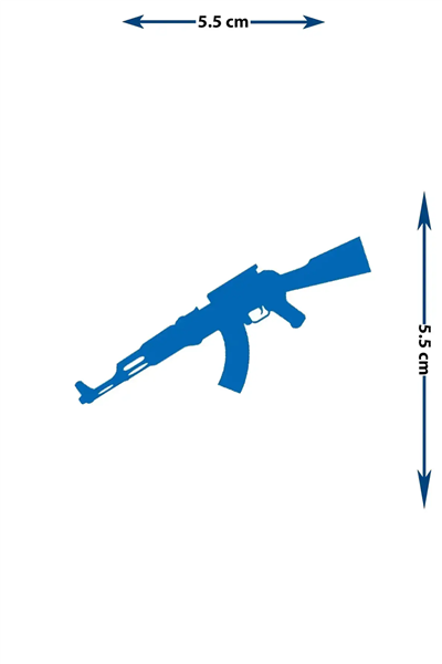 Minimalist AK-47 Keleş Yarı Kalıcı Dövme / 1 Ay Kalıcı - İkonik Silah Temalı ve Maskülen Geçici Dövme