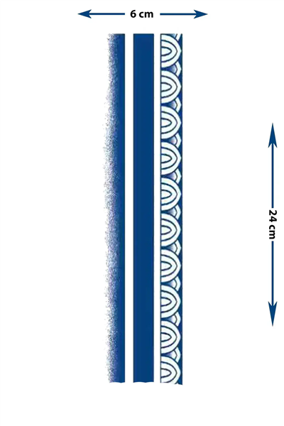 Minimalist Geometrik Şerit Yarı Kalıcı Dövme / 1 Ay Kalıcı - Geleneksel Motifli ve Degrade Detaylı Geçici Kol ve Bacak Dövmesi