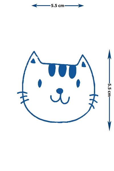 Minimalist Kedi Kafası Yarı Kalıcı Dövme / 1 Ay Kalıcı - Kawaii Stil ve Hayvanseverlere Özel Geçici Dövme