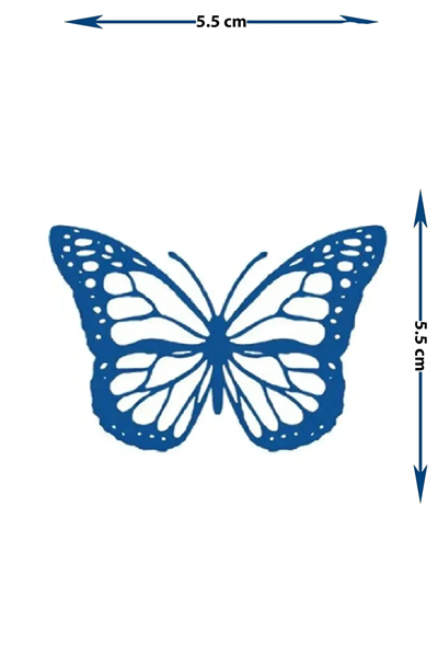 Minimalist Kelebek Figürlü Yarı Kalıcı Dövme / 1 Ay Kalıcı - Estetik ve Narin Geçici Dövme