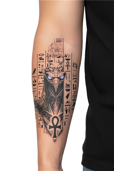 Mısır Tanrısı horus Geçici Dövmesi 