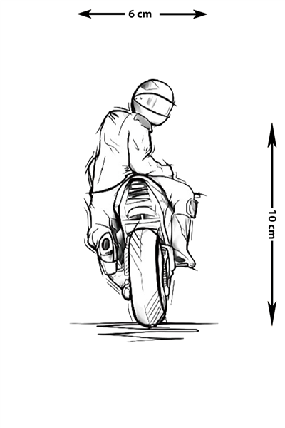 Motosikletçi Geçici Dövme: Racing Motor ve Kask Tasarımlı Tattoo