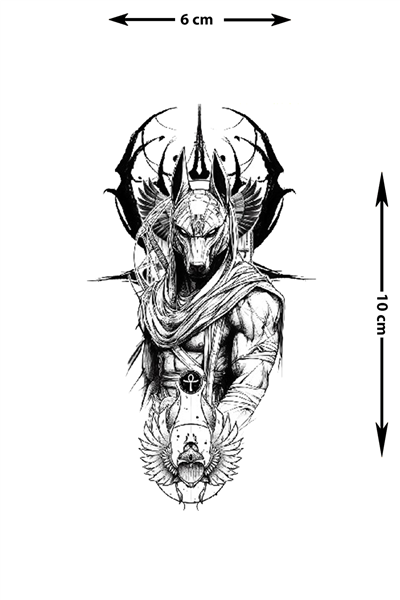 Antik Mısır Anubis Geçici Dövme - Mitolojik ve Güçlü Tasarım