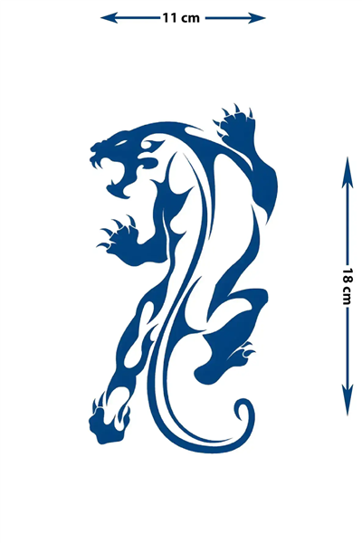 Mystic Blue Panther - Mavi Panter Geçici Sırt Dövmesi