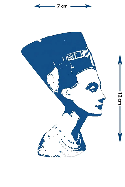 Nefertiti Silüeti Yarı Kalıcı Dövme / 1 Ay Kalıcı - Antik Mısır Temalı Sanatsal Geçici Dövme