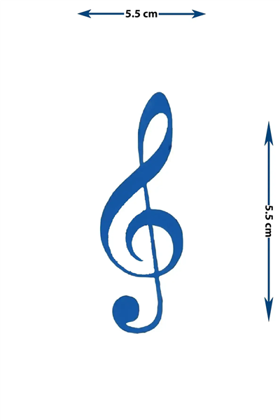 ol Anahtarı Yarı Kalıcı Dövme / 1 Ay Kalıcı - Müzik Temalı Minimalist ve Şık Geçici Dövme