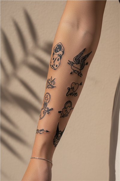 Old School Retro Karma Dövme Seti - Yarı Kalıcı / 1 Ay Kalıcı Tattoo