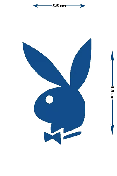 Playboy Bunny Logolu Yarı Kalıcı Dövme / 1 Ay Kalıcı - İkonik Kalp Detaylı Playboy Geçici Dövme