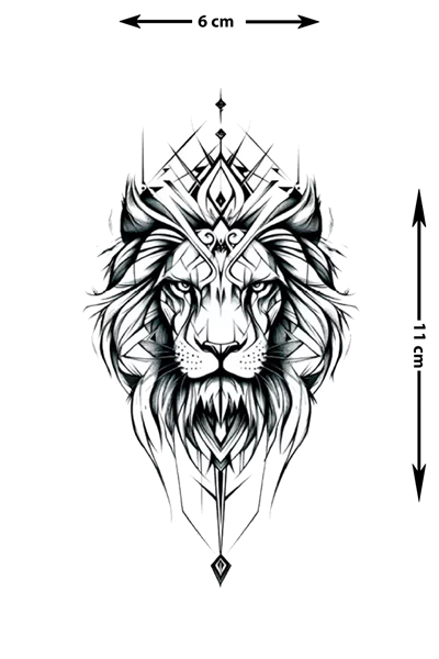 Minimalist Mesa Üçgen Aslan Yüzü Dövmesi