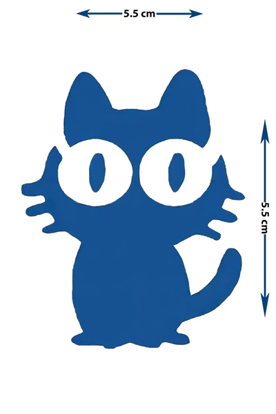 Sevimli Anime Kedisi Yarı Kalıcı Dövme / 1 Ay Kalıcı - Kawaii ve Minimalist Kedi Geçici Dövme