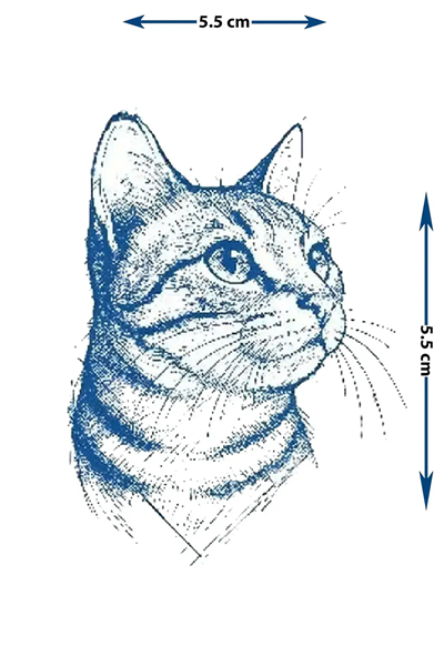 Tekir Kedi Portresi Yarı Kalıcı Dövme / 1 Ay Kalıcı - Minimalist Hayvan Sever Geçici Bilek Dövmesi