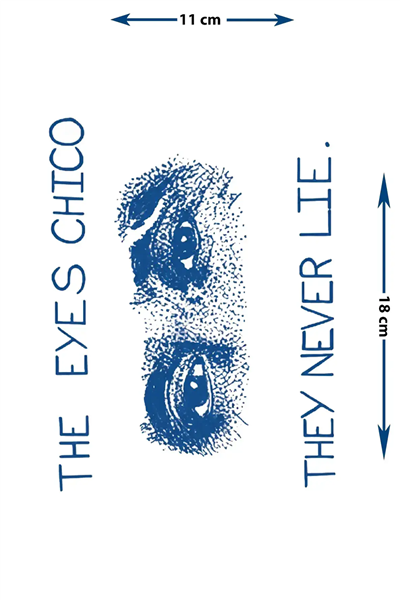 The Eyes Chico Yazılı Göz Figürlü Yarı Kalıcı Dövme | 1 Ay Kalıcı