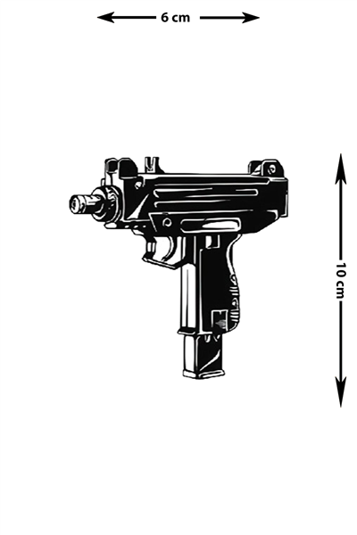 Uzi silah  Geçici Dövme 