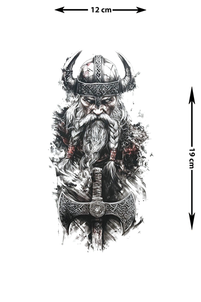 Viking taç balta Geçici Dövme 